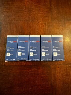 5 x CLARINS MEN SUPER MOISTURE BALM 5ml each  NEW TUBES HIM DAD MALE GYM GIFT